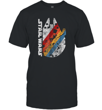 Load image into Gallery viewer, Star Wars Millennium Falcon Wears Retro Stripes Men Cotton T-Shirt