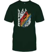 Load image into Gallery viewer, Star Wars Millennium Falcon Wears Retro Stripes Men Cotton T-Shirt