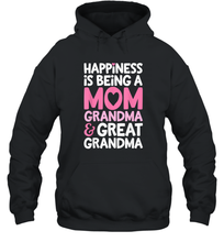 Load image into Gallery viewer, Happiness Is Being A Mom Grandma And Great Grandma Mother Unisex Hooded Sweatshirt