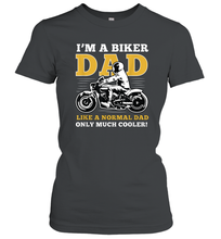 Load image into Gallery viewer, I'm a biker dad shirt gift for lover biker in father's day Women Cotton T-Shirt