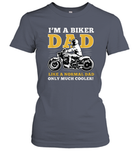 Load image into Gallery viewer, I'm a biker dad shirt gift for lover biker in father's day Women Cotton T-Shirt