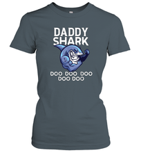 Load image into Gallery viewer, Daddy Shark Doo Doo shirt gift for lover papa father's day Women Cotton T-Shirt