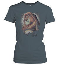 Load image into Gallery viewer, Disney Lion King Mufasa Pride Rock Dot Art Retro Portrait Women Cotton T-Shirt