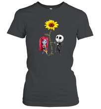 Load image into Gallery viewer, You Are My Sunshine Sunflower Jack Skellington Sally Women Cotton T-Shirt