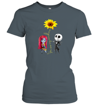 Load image into Gallery viewer, You Are My Sunshine Sunflower Jack Skellington Sally Women Cotton T-Shirt