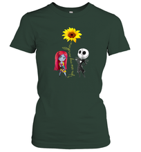 Load image into Gallery viewer, You Are My Sunshine Sunflower Jack Skellington Sally Women Cotton T-Shirt