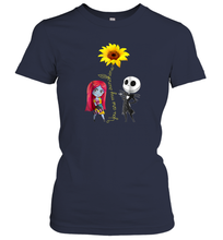 Load image into Gallery viewer, You Are My Sunshine Sunflower Jack Skellington Sally Women Cotton T-Shirt