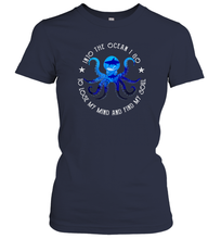 Load image into Gallery viewer, Into The Ocean I Lose My Mind And Find My Soul Octopus Women Cotton T-Shirt