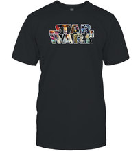 Load image into Gallery viewer, Womens Star Wars Vintage Scene Build Up Fill Logo Men Cotton T-Shirt