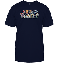 Load image into Gallery viewer, Womens Star Wars Vintage Scene Build Up Fill Logo Men Cotton T-Shirt