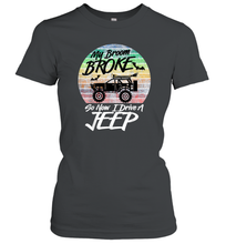 Load image into Gallery viewer, Womens My Broom Broke So Now I Drive A Jeep Witch Halloween Women Cotton T-Shirt