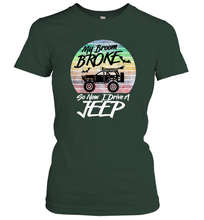 Load image into Gallery viewer, Womens My Broom Broke So Now I Drive A Jeep Witch Halloween Women Cotton T-Shirt