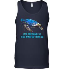 Load image into Gallery viewer, Into The Ocean I Lose My Mind And Find My Soul Turtle Men Cotton Tank Top