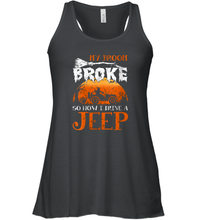 Load image into Gallery viewer, Womens My Broom Broke So Now I Drive A Jeep Funny Witch Halloween 2 Women Racerback Tank