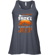 Load image into Gallery viewer, Womens My Broom Broke So Now I Drive A Jeep Funny Witch Halloween 2 Women Racerback Tank