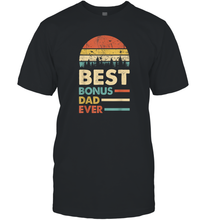 Load image into Gallery viewer, Best Bonus Dad Ever T Shirt Papa Vintage Papa Gift Daddy Men Cotton T-Shirt