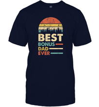 Load image into Gallery viewer, Best Bonus Dad Ever T Shirt Papa Vintage Papa Gift Daddy Men Cotton T-Shirt