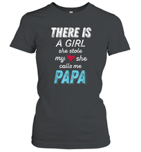 Load image into Gallery viewer, Papa Gifts Shirts from Granddaughter, She Stole My Heart Women Cotton T-Shirt