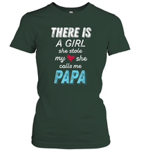 Load image into Gallery viewer, Papa Gifts Shirts from Granddaughter, She Stole My Heart Women Cotton T-Shirt