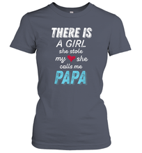 Load image into Gallery viewer, Papa Gifts Shirts from Granddaughter, She Stole My Heart Women Cotton T-Shirt