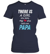Load image into Gallery viewer, Papa Gifts Shirts from Granddaughter, She Stole My Heart Women Cotton T-Shirt