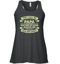 Load image into Gallery viewer, Funny Grandpa Gifts Shirts, Papa Partner In Crime Gift Women Racerback Tank