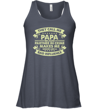 Load image into Gallery viewer, Funny Grandpa Gifts Shirts, Papa Partner In Crime Gift Women Racerback Tank