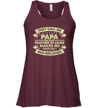Load image into Gallery viewer, Funny Grandpa Gifts Shirts, Papa Partner In Crime Gift Women Racerback Tank