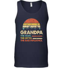 Load image into Gallery viewer, Mens Grandpa The Man The Myth The Bad Influence Men Cotton Tank Top