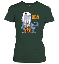 Load image into Gallery viewer, Womens Ghost Dinosaur T rex Funny Boo Halloween Gifts Men Pumpkin Women Cotton T-Shirt