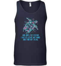 Load image into Gallery viewer, Into The Ocean I Go To Lose My Mind Find My Soul Turtle Men Cotton Tank Top