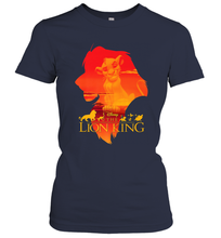 Load image into Gallery viewer, Disney Lion King Simba Silhouette Fill Sunset Poster Women Cotton T-Shirt