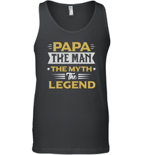 Load image into Gallery viewer, Papa the men the myth the legend gift for dad father's day Men Cotton Tank Top