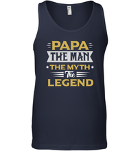 Load image into Gallery viewer, Papa the men the myth the legend gift for dad father's day Men Cotton Tank Top