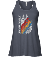 Load image into Gallery viewer, Star Wars Millennium Falcon Wears Retro Stripes Women Racerback Tank