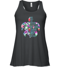 Load image into Gallery viewer, And Into The Ocean I Go To Lose My Mind Find My Soul Turtle Women Racerback Tank