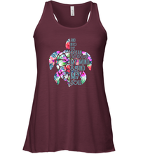 Load image into Gallery viewer, And Into The Ocean I Go To Lose My Mind Find My Soul Turtle Women Racerback Tank