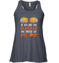 Load image into Gallery viewer, Womens If You Like My Pumpkins You Should See My Pie Halloween Women Racerback Tank