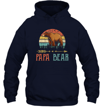 Load image into Gallery viewer, Papa bear T Shirt Vintage Daddy Wildling Father's Day Dad Unisex Hooded Sweatshirt