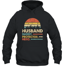 Load image into Gallery viewer, Husband Daddy Protector Hero T Shirt Dad Vintage Papa Gift Unisex Hooded Sweatshirt