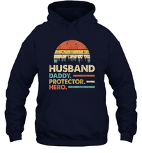 Load image into Gallery viewer, Husband Daddy Protector Hero T Shirt Dad Vintage Papa Gift Unisex Hooded Sweatshirt