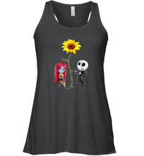 Load image into Gallery viewer, You Are My Sunshine Sunflower Jack Skellington Sally Women Racerback Tank