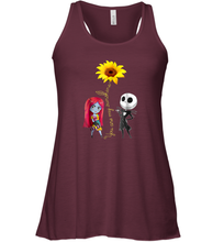 Load image into Gallery viewer, You Are My Sunshine Sunflower Jack Skellington Sally Women Racerback Tank