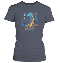 Load image into Gallery viewer, Star Wars A New Hope Faded Vintage Poster Graphic Women Cotton T-Shirt