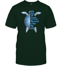 Load image into Gallery viewer, And Into The Ocean I Go To Lose My Mind Find My Soul Turtle Gift Men Cotton T-Shirt