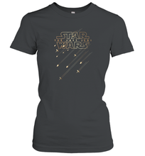 Load image into Gallery viewer, Star Wars Last Jedi Gold Platinum Rebel Fleet Logo Women Cotton T-Shirt