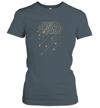 Load image into Gallery viewer, Star Wars Last Jedi Gold Platinum Rebel Fleet Logo Women Cotton T-Shirt
