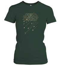 Load image into Gallery viewer, Star Wars Last Jedi Gold Platinum Rebel Fleet Logo Women Cotton T-Shirt