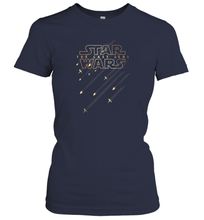 Load image into Gallery viewer, Star Wars Last Jedi Gold Platinum Rebel Fleet Logo Women Cotton T-Shirt