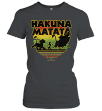 Load image into Gallery viewer, Disney The Lion King Simba Timon Pumba Worry Free Sunset Women Cotton T-Shirt